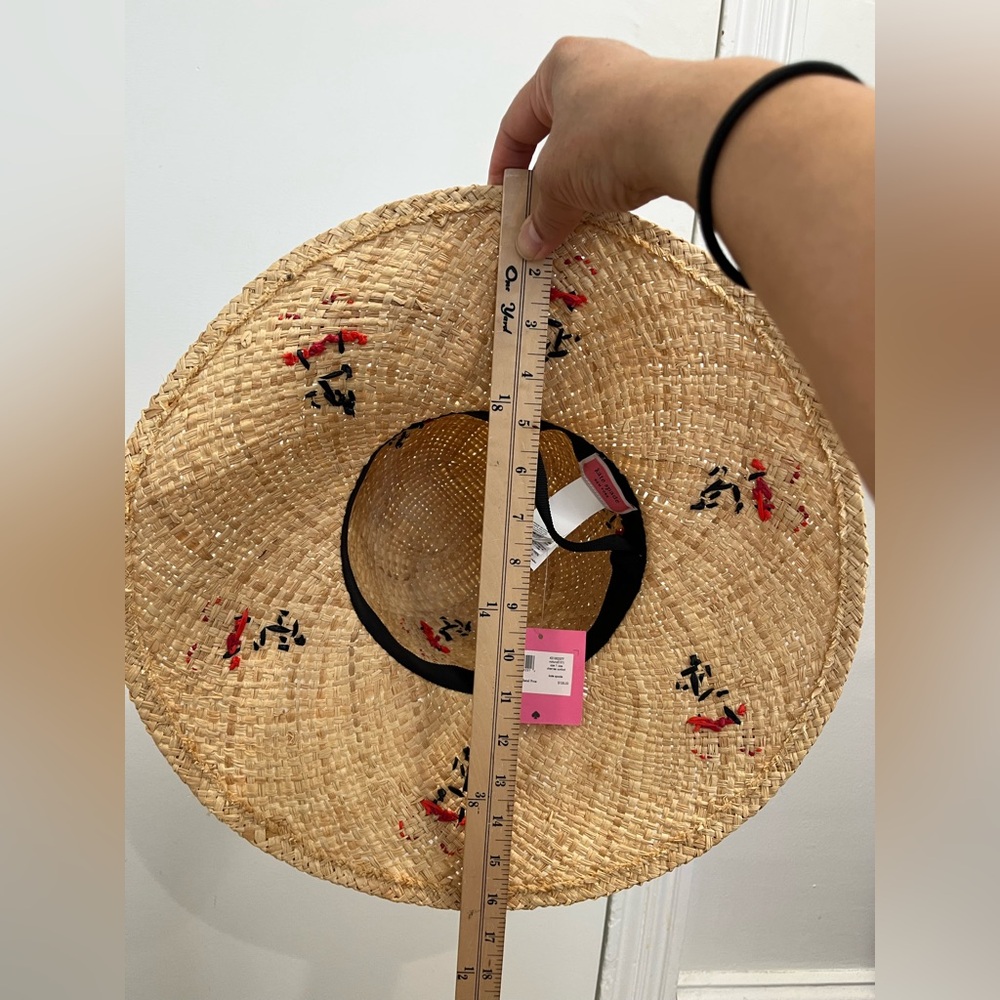 Kate Spade Tan Raffia Cherry Sun Hat Sz. OS NWT - Picture 5 of 6
